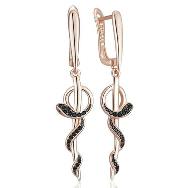 Boucles d’oreilles Serpent Or Rose